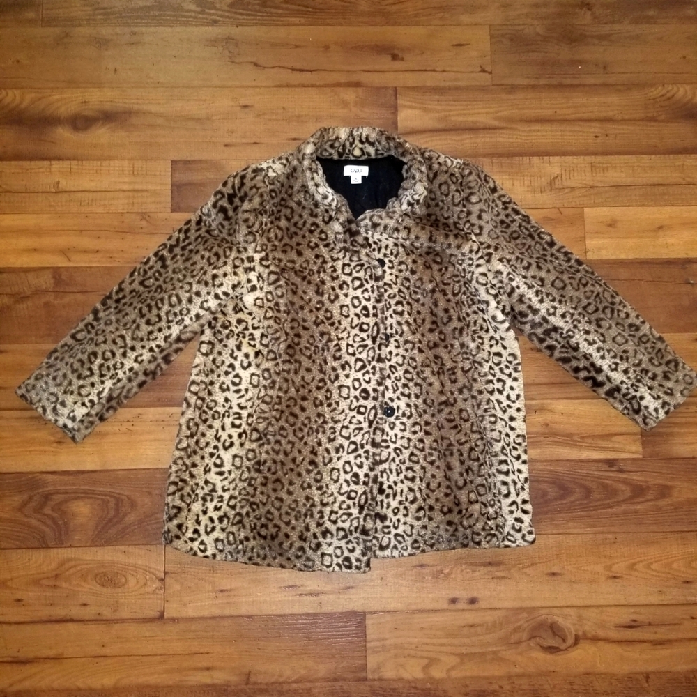 Faux Fur Animal Print Jacket